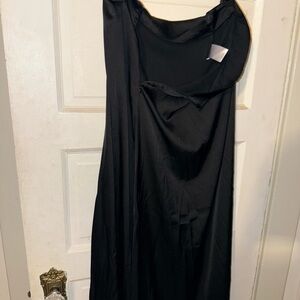 Express Sleek Black Satin Skirt